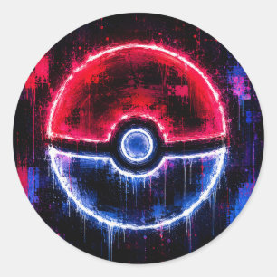 Pegatina Redonda Arte de Pokéball