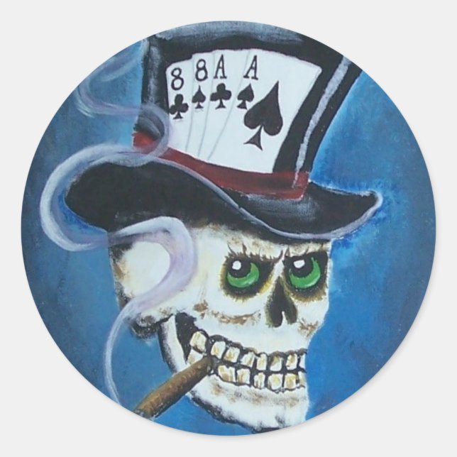 Pegatina Redonda arte de póquer 2 011 (Anverso)