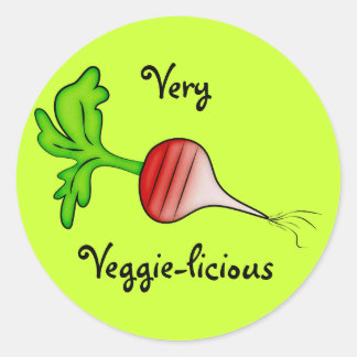 Pegatina Redonda Arte de Radar Vegetable Muy Vegetable