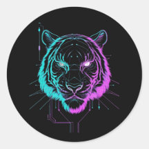 Arte de tigre digital neón