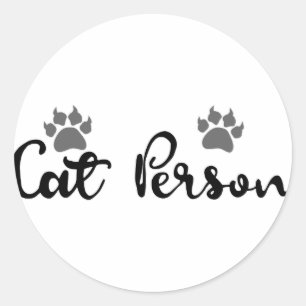Pegatina Redonda Arte de tipografía para personas de gato