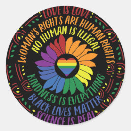 Pegatina Redonda Arte de Word de Justicia Social