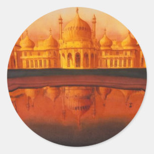 Pegatina Redonda Arte del Taj Mahal del "Pabellón Real"