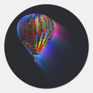 Pegatina Redonda Arte digital abstracto de vuelo mágico soñado