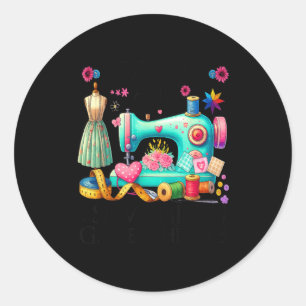 Pegatina Redonda Arte divertido de acolchado para mujeres amantes d
