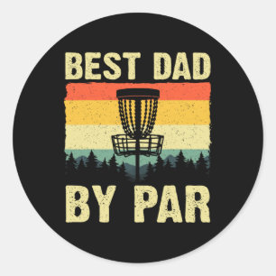 Pegatina Redonda Arte divertido de Disc Golf para hombres Papá juga