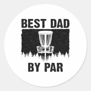 Pegatina Redonda Arte divertido de Disc Golf para hombres Papá juga