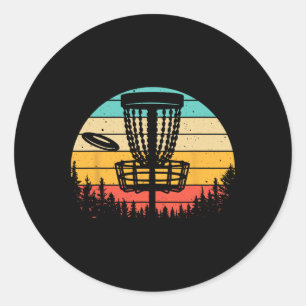Pegatina Redonda Arte divertido de golf de disco para hombres y muj