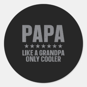 Pegatina Redonda Arte divertido de Papá para el abuelo de los nieto