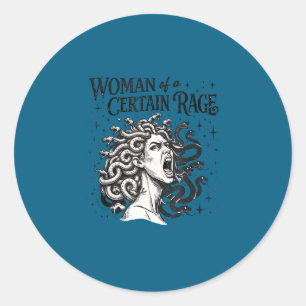 Pegatina Redonda arte feminista empoderamiento mujer de cierta rabi