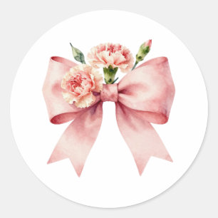 Pegatina Redonda Arte floral pastel femenino