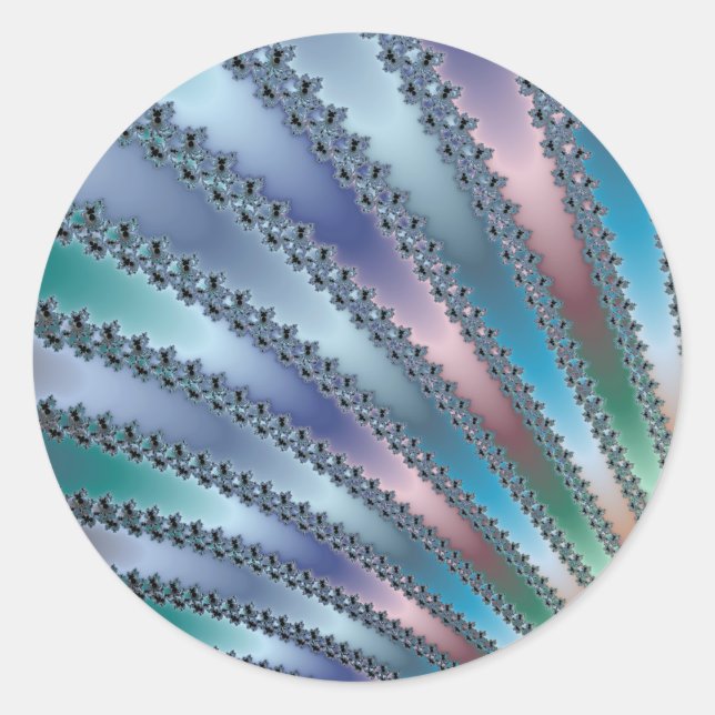 Pegatina Redonda Arte fractal de dedos (Anverso)