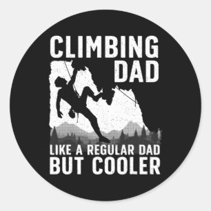 Pegatina Redonda Arte genial de escalada para hombres papá escalado