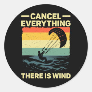 Pegatina Redonda Arte Genial de Kitesurfing para Hombres Mujeres Ki