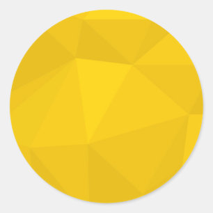 Pegatina Redonda Arte geométrico amarillo, moderno, fresco, modern