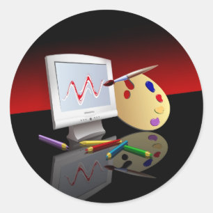 Pegatina Redonda Arte gráfico