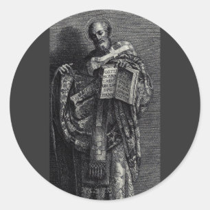 Pegatina Redonda Arte gráfico de San Atanasio de Alejandría