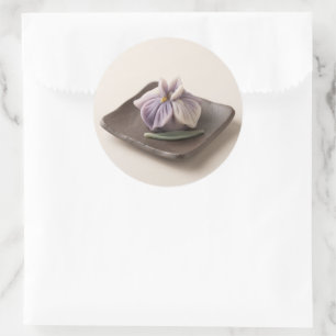 Pegatina Redonda Arte Japonés Wagashi