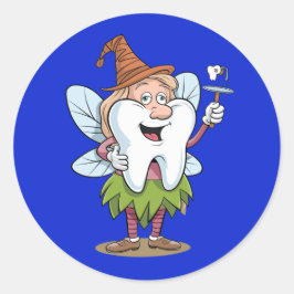 Pegatina Redonda Arte Mágico de Hada de los Dientes
