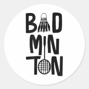 Pegatina Redonda Arte mínimo de Guay Badminton, lanzadera de Badmin