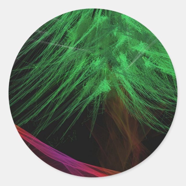 Pegatina Redonda Arte moderno Feliz Navidad (Anverso)