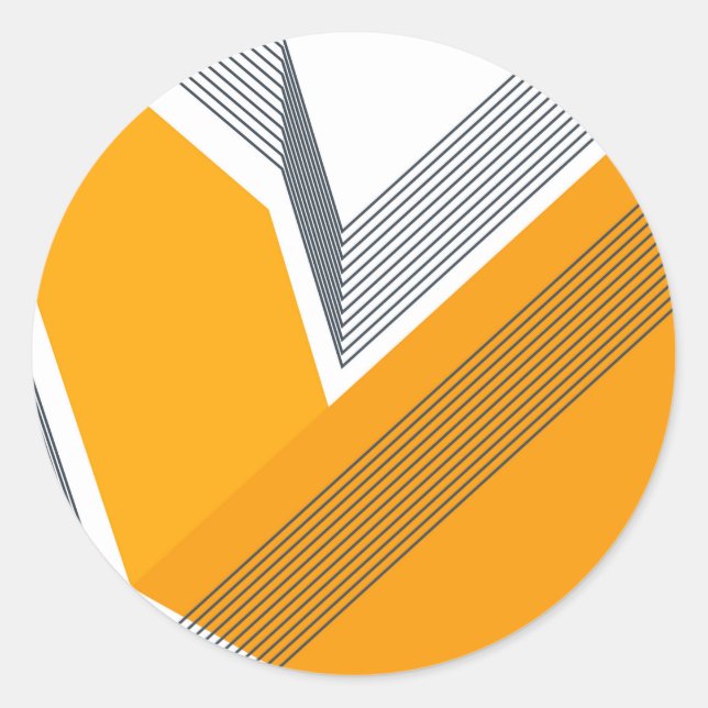 Pegatina Redonda Arte moderno, fresco, moderno, urbano, simple y ge (Anverso)