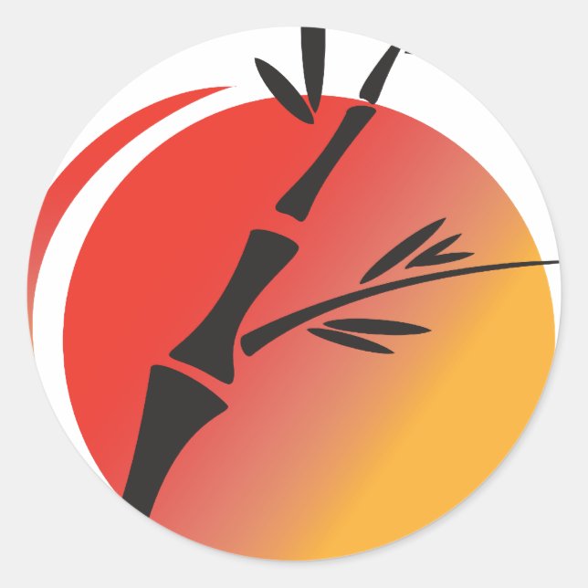 Pegatina Redonda Arte Oriental (Anverso)