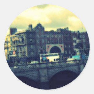 Pegatina Redonda Arte pop de Dublín