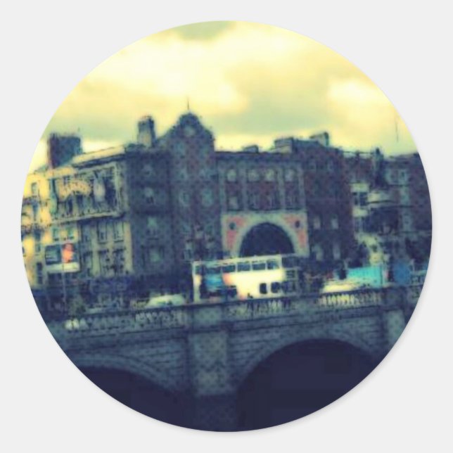 Pegatina Redonda Arte pop de Dublín (Anverso)