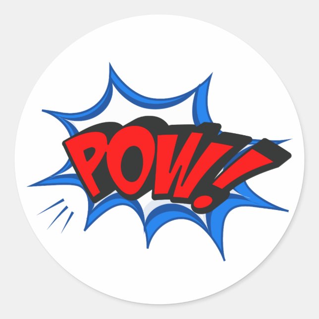 Pegatina Redonda Arte pop de historietas retro (Anverso)