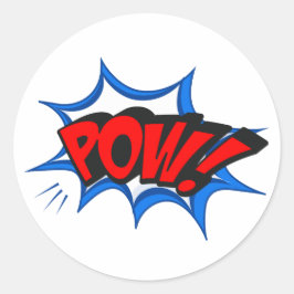 Pegatina Redonda Arte pop de historietas retro