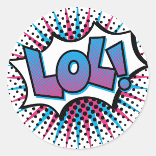 Pegatina Redonda Arte pop de LOL