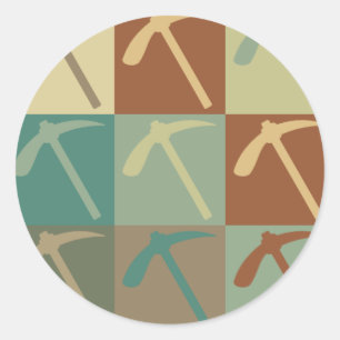 Pegatina Redonda Arte pop geológico