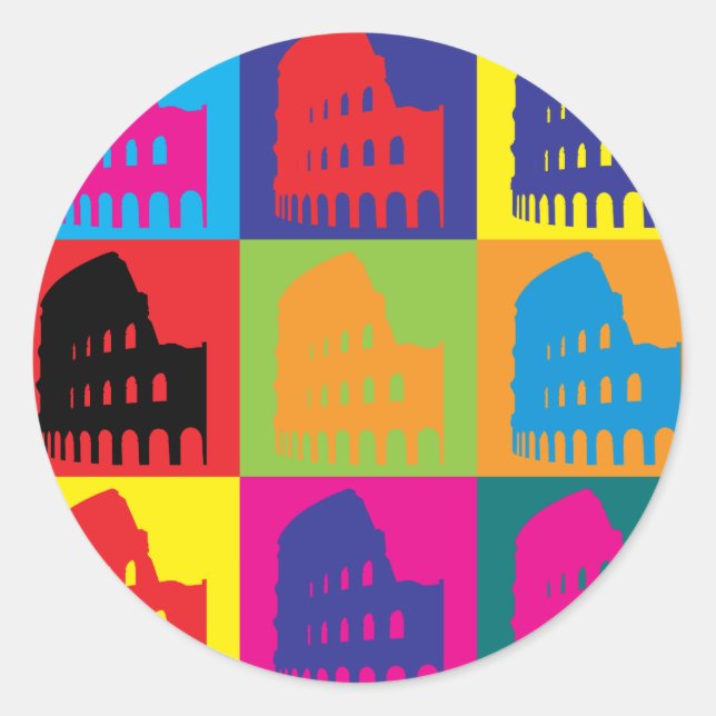 Pegatina Redonda Arte pop latino (Anverso)