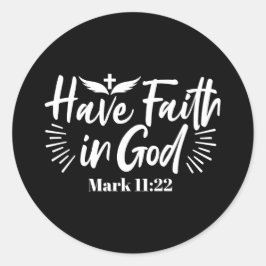 Pegatina Redonda Arte Religioso: Tener fe en el diseño de las escri