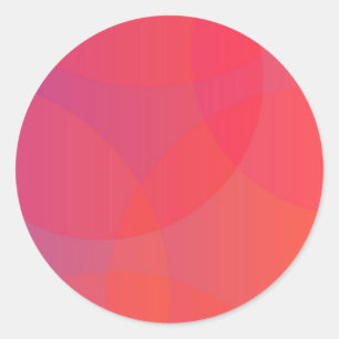 Pegatina Redonda Arte rosa, naranja, moderno, sencillo, fresco y de