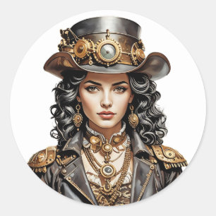 PEGATINA REDONDA ARTE STEAMPUNK