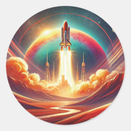 Pegatina Redonda arte surrealista