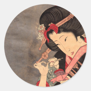 Pegatina Redonda Arte vol.2 de Ukiyoe del japonés