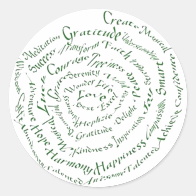 Pegatina Redonda Arte zen "Vibrar tus bendiciones" (Anverso)