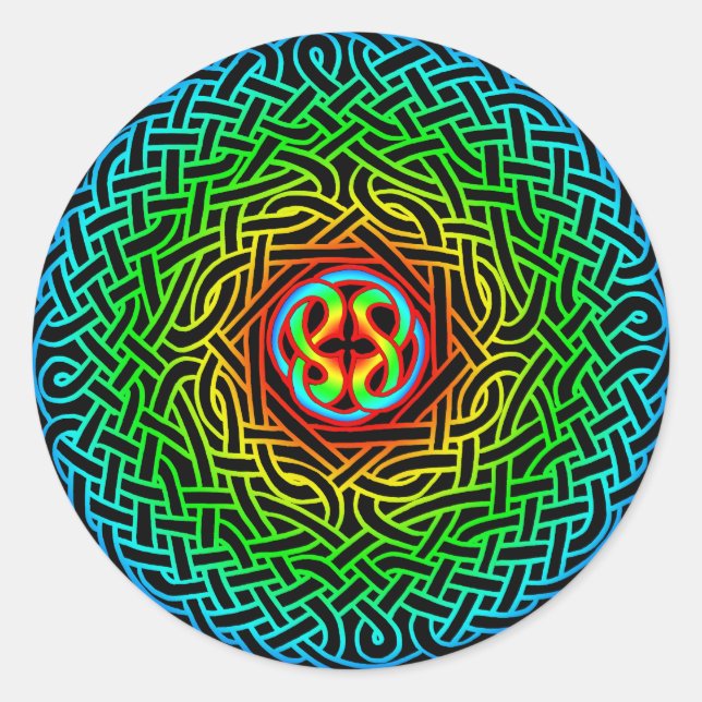 Pegatina Redonda Artemus Celtic Knot (Anverso)
