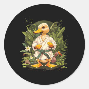 Pegatina Redonda Artes Marciales Amante Del Pato De Taekwondo Judo