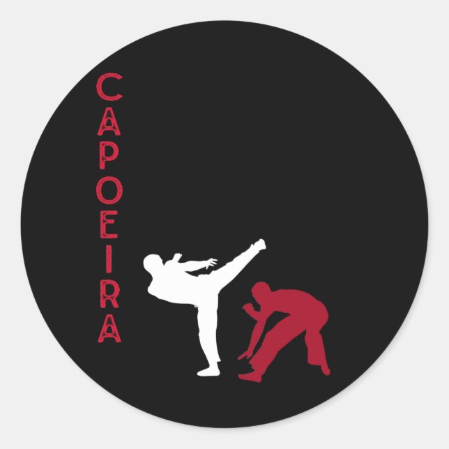 Pegatina Redonda Artes marciales brasileñas de Capoeira (Anverso)