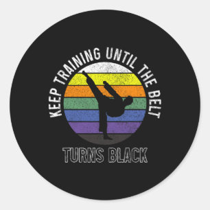 Pegatina Redonda Artes marciales Cinturón negro Jiu Jitsu Taekwondo
