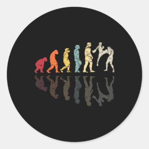 Pegatina Redonda Artes Marciales de Kickboxing de Evolución Puñetaz
