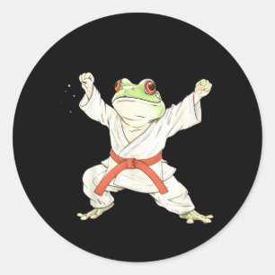 Pegatina Redonda Artes Marciales Judo Jiu-Jitsu Toad MMA Kickboxing