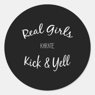 Pegatina Redonda Artes Marciales Karate Chicas Reales Patean Y Grit