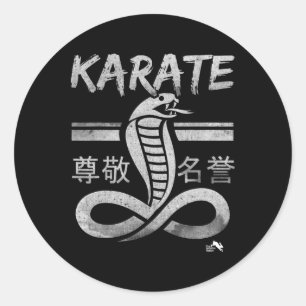 Pegatina Redonda Artes Marciales Karate Cobra