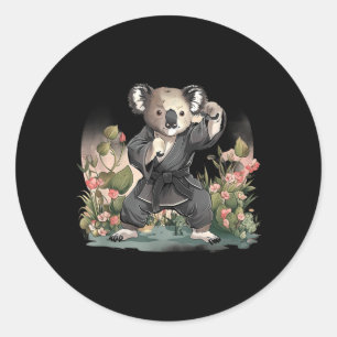 Pegatina Redonda Artes Marciales Koala Karate MMA Taekwondo