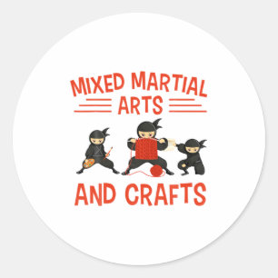Pegatina Redonda Artes Marciales Mixtas Divertidas y Manualidades K